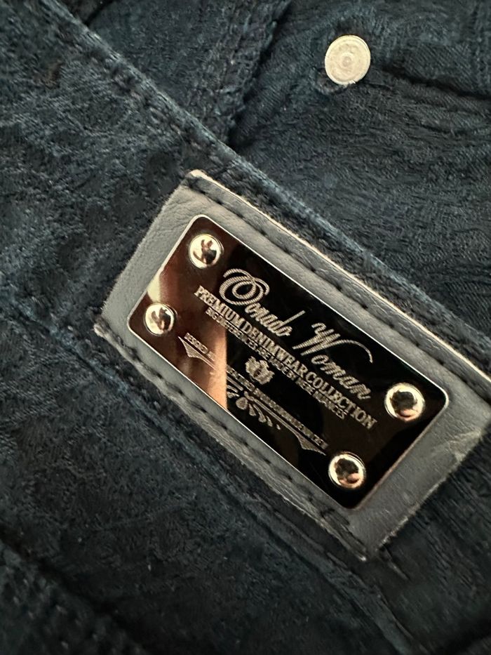 Jean denim skinny slim broderies bleu marine Onado Jeans T40 L - photo numéro 8