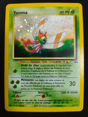 Yanma 17/75 Holo Néo Discovery Wizard Édition 2