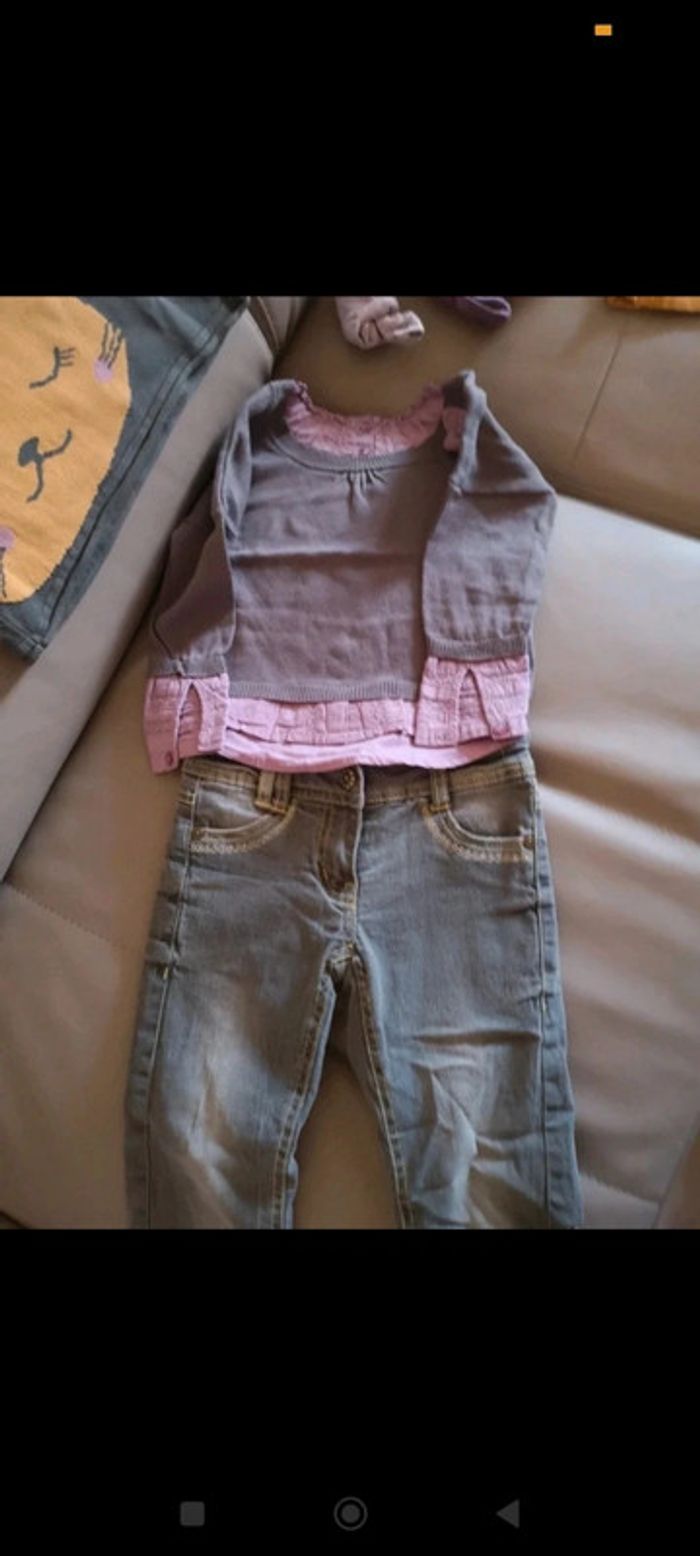 Pull violet broderie - photo numéro 2