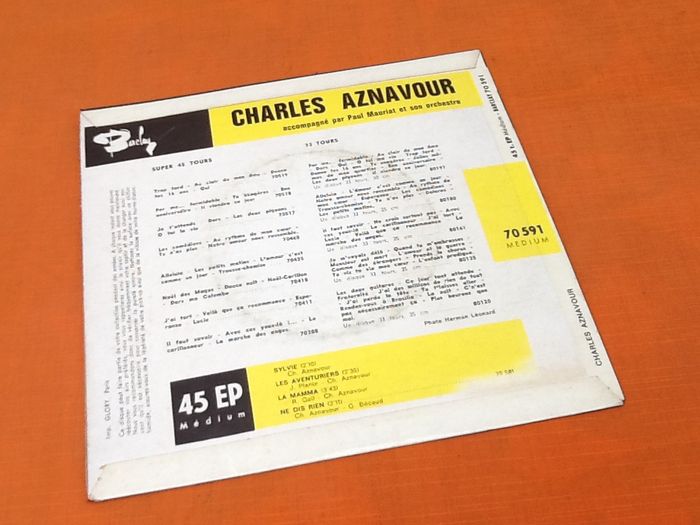Vinyle 45 tours Charles Aznavour Sylvie (1963) - photo numéro 5