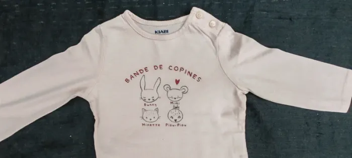 T-shirt rose KIABI 6 mois fille bande de copines - photo numéro 2