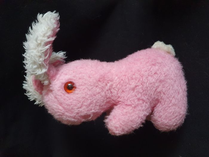 Ancienne Peluche lapin rose et blanc Hauteur 27 cm - photo numéro 4