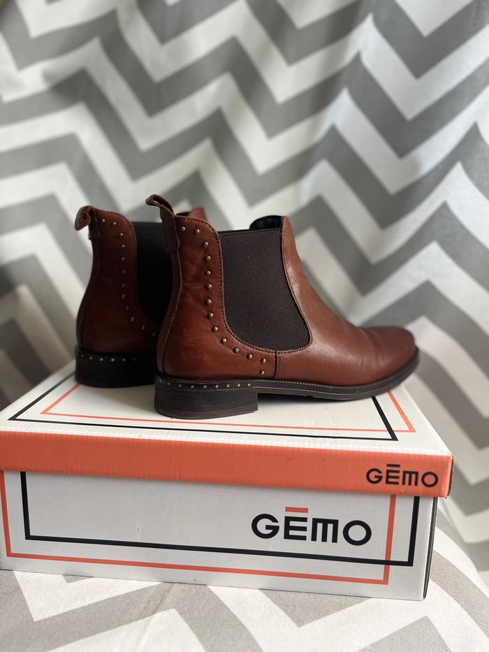 Bottines en cuir marron