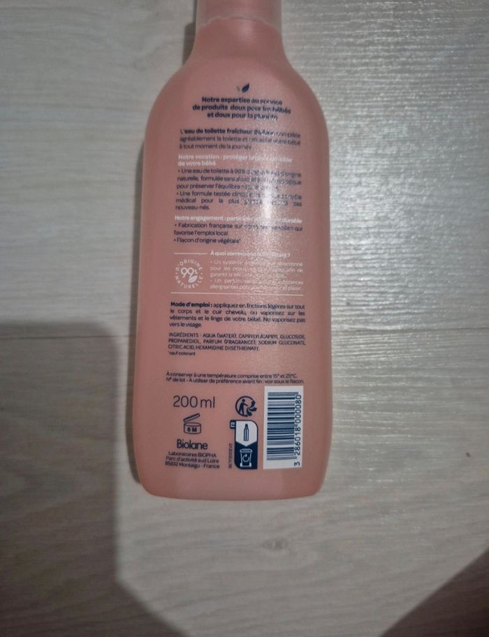 Eau de toilette fraîcheur biolane - photo numéro 4