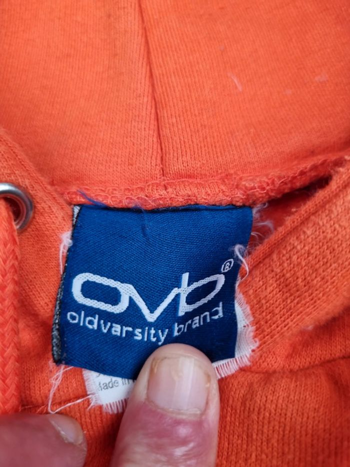 Pull à capuche universitaire orange – L Hommes (taille très grand) - photo numéro 5