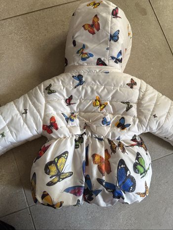 Manteau bébé 9-12 mois à capuche, imprimé papillons