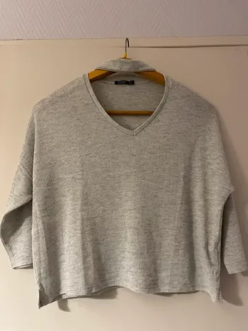 Pull crème col