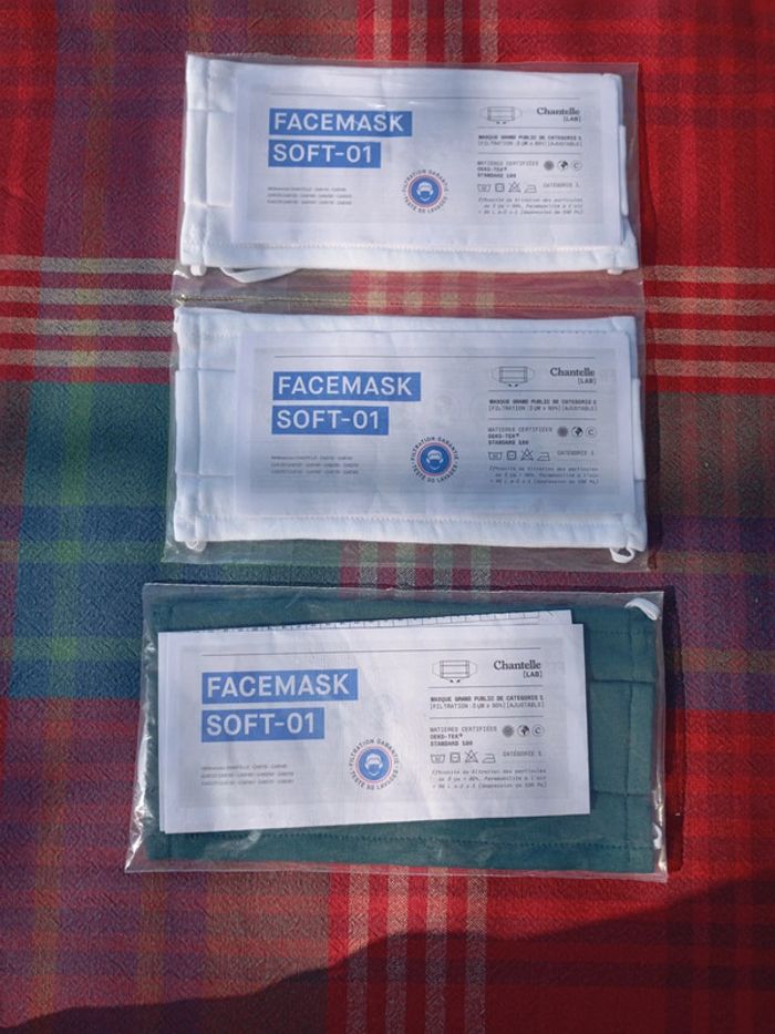 Lot de 3 masques tissus