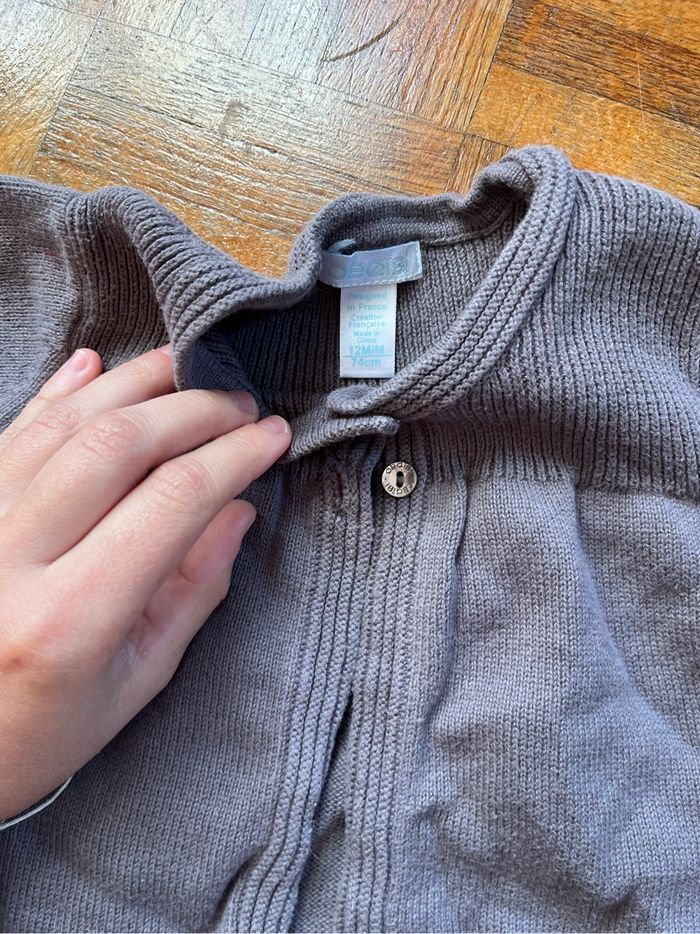 Gilet gris 12 mois - photo numéro 3
