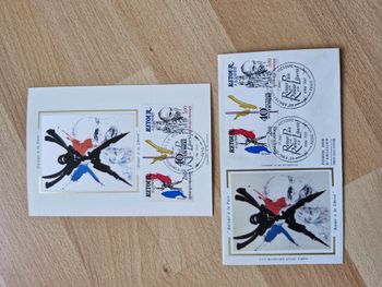 Lot enveloppe + timbre premier jour "Retour à la paix + Retour à la liberté - 40e anniversaire"