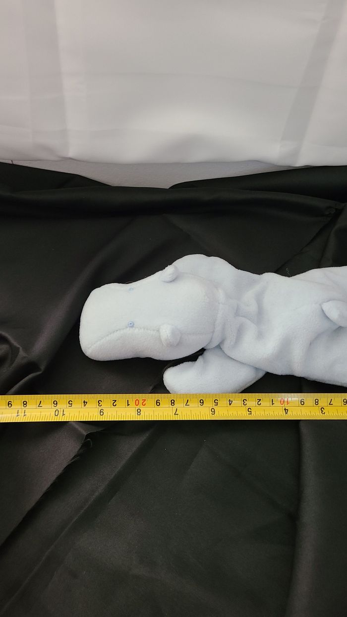 doudou hippopotame couché microbilles bleu ciel - photo numéro 3