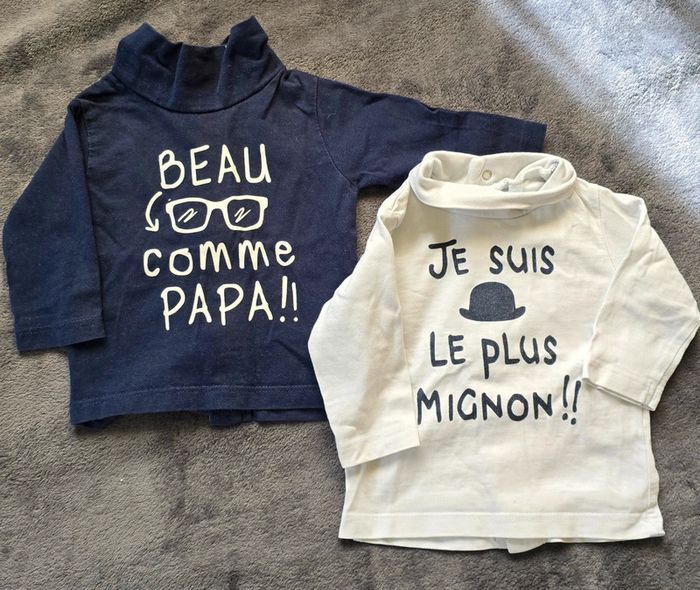 Lot de 2 Sous Pull à col roulés en 3 mois - photo numéro 2