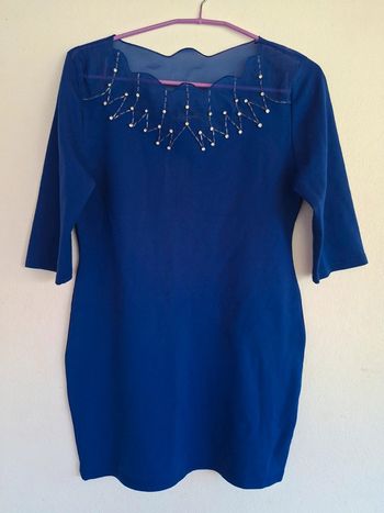 Robe/tunique droite bleue brodée perles Capsule - neuve - taille 40