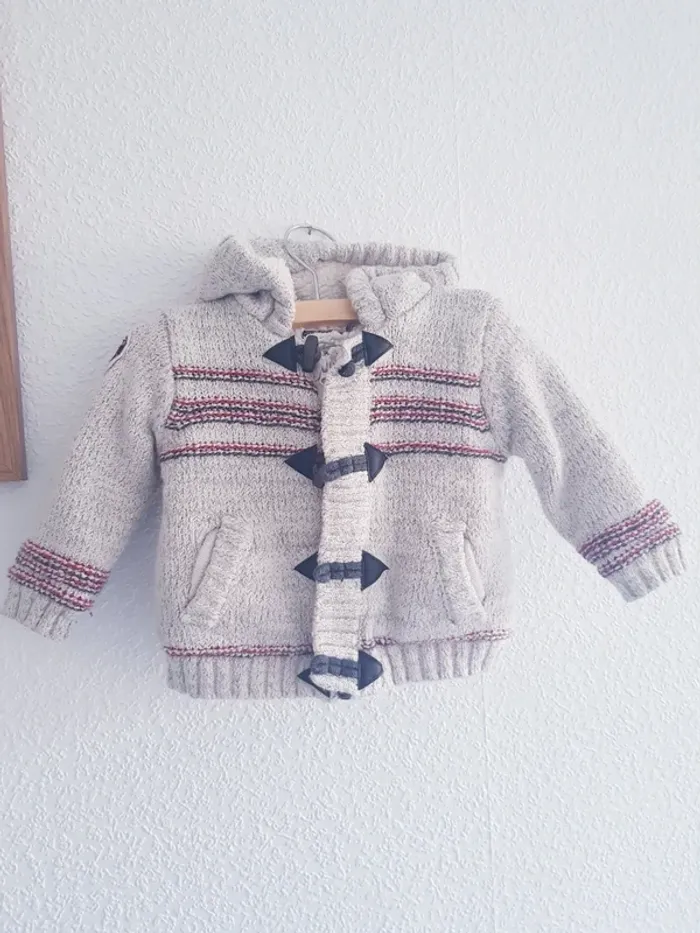 Sergent Major - Veste / gilet en tricot avec capuche - Épaisse doublure - photo numéro 2