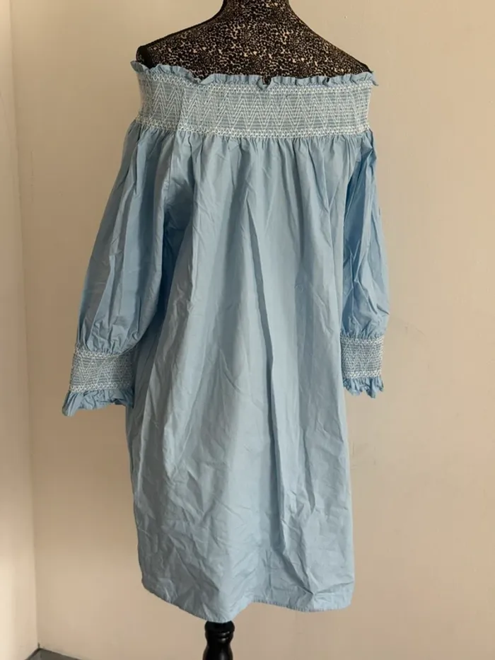 Robe courte style blouse Zara – Épaules dénudées – Taille L - photo numéro 3