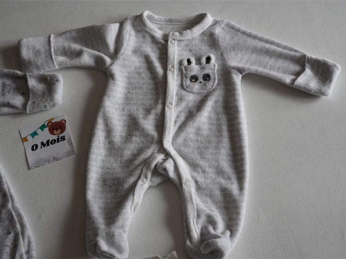 Lot In extenso 50 cm Naissance : 2 Pyjamas velours + 2 Bodies ML - photo numéro 4