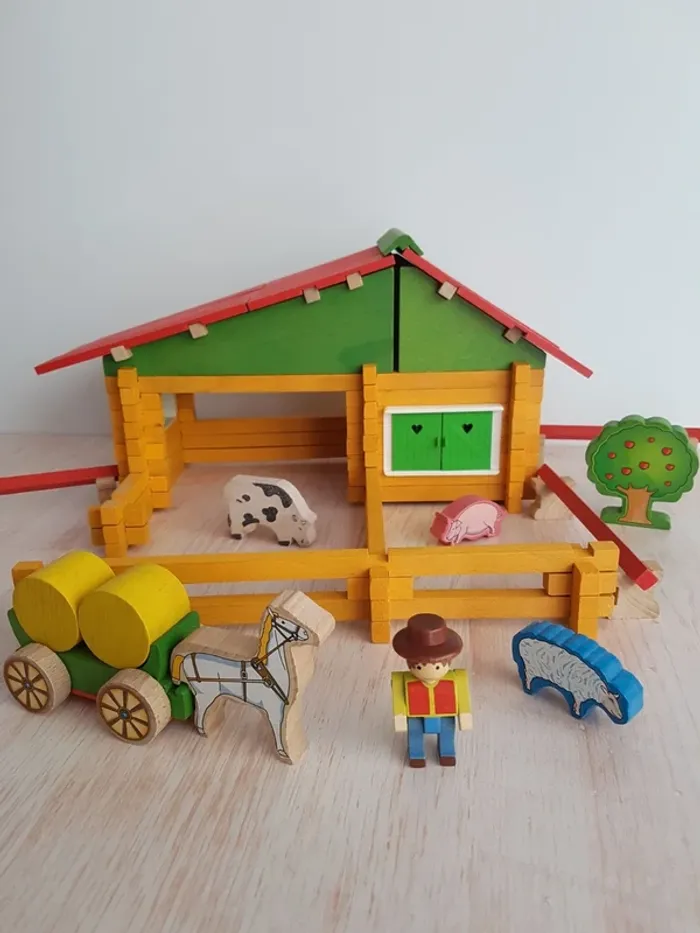 Jeu de construction La jolie ferme en bois Jeujura - photo numéro 5