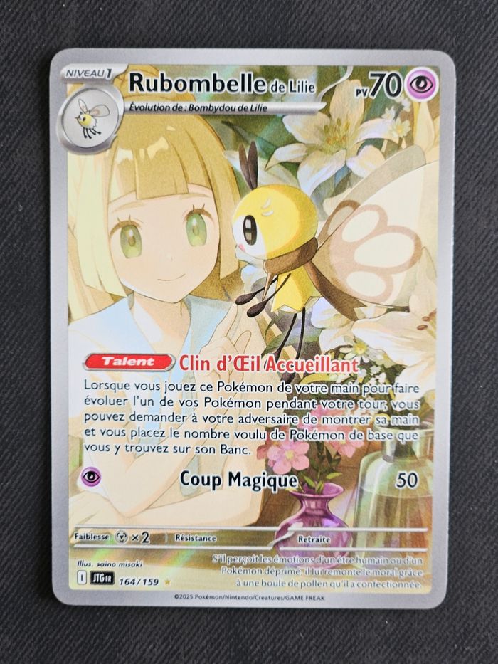 Carte Pokemon Rubombelle de Lillie AR 164/159 Aventures Ensemble