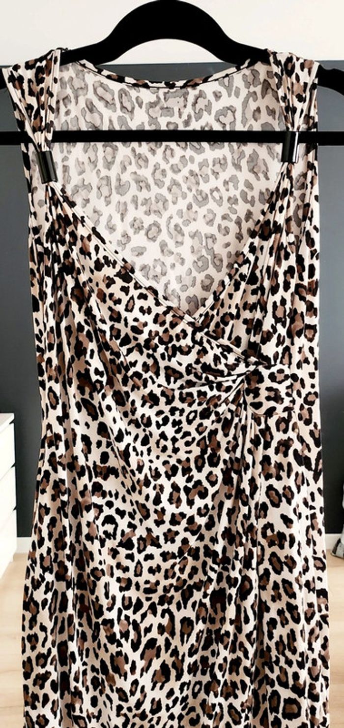 Robe sans manches léopard marron beige et noire taille M Cache-cache - photo numéro 2