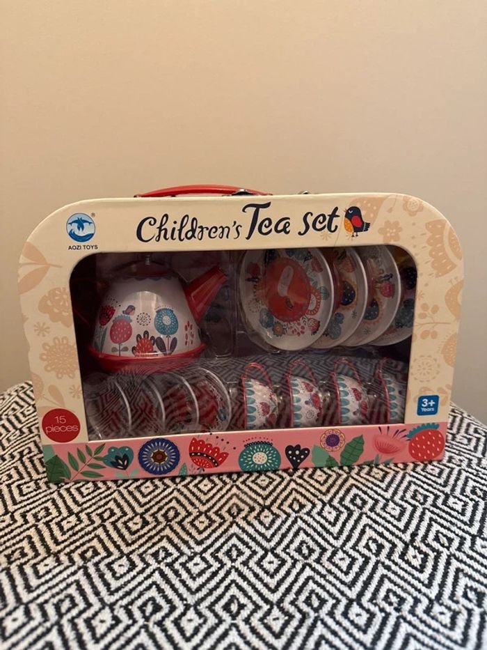 WDK - Dînette en métal fleurie 15 pièces - Tea set dès 3 ans