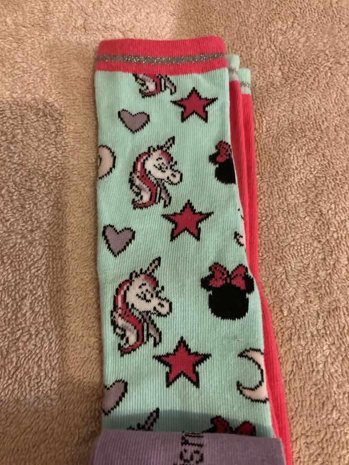 3 paires de chaussettes  minnie et la licorne - photo numéro 2