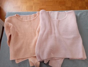 Lot 2 pulls 36/38 rose saumon