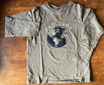 Teeshirt gris à sequins Discover 6 ans Okaïdi