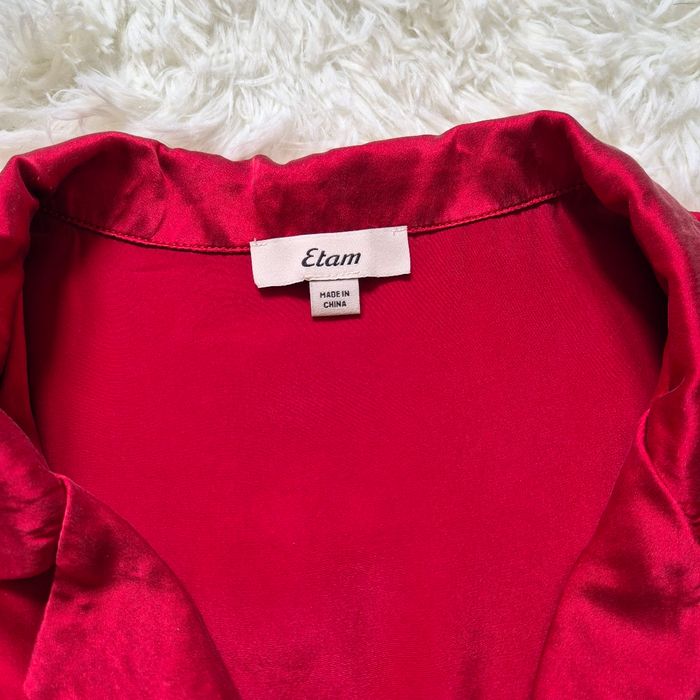 Chemise de pyjama rouge bordeau 100% soie - Etam - Taille L : 40 - 42 - photo numéro 2