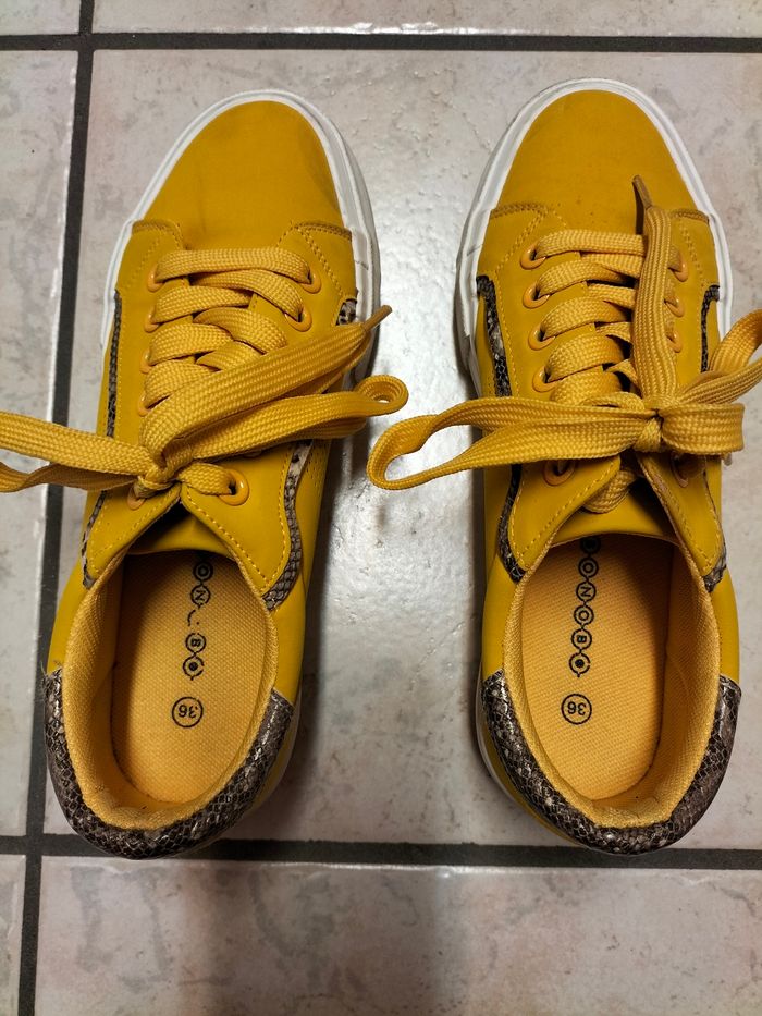 Baskets basses jaune Bonobo - photo numéro 2