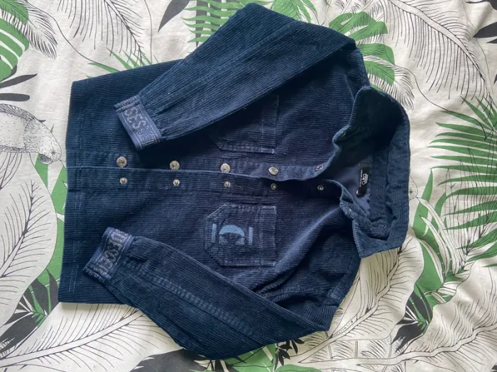 Veste cotelée type velours