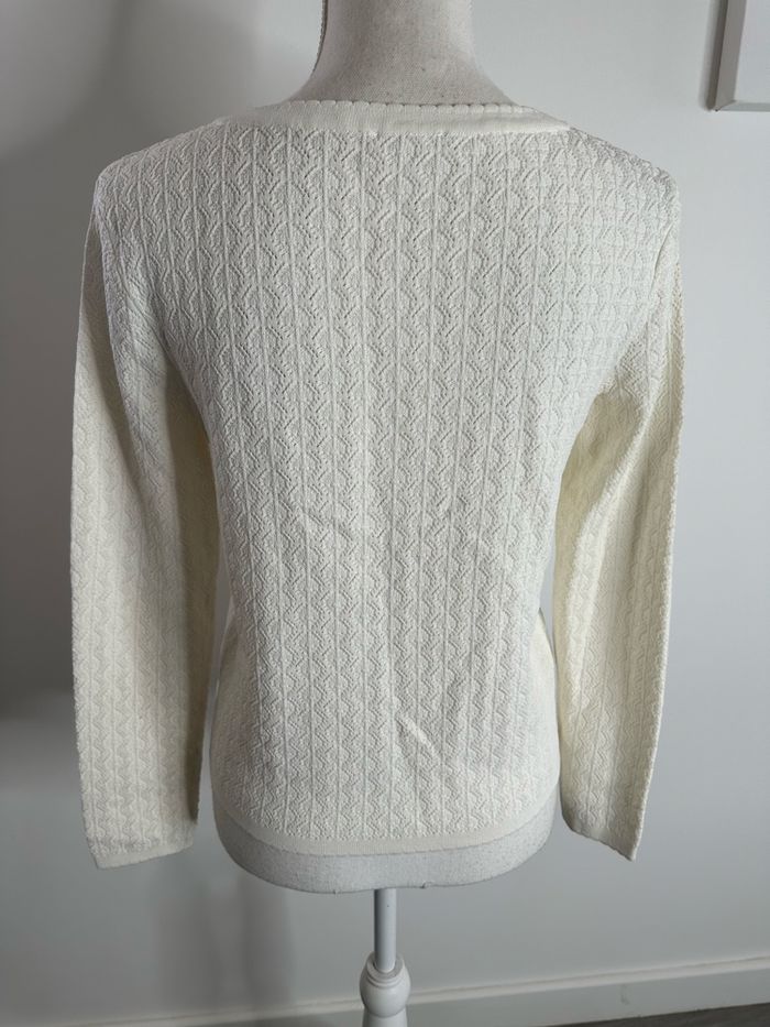 Cardigan en maille blanc crème Claudie Pierlot T2 38 M - photo numéro 4