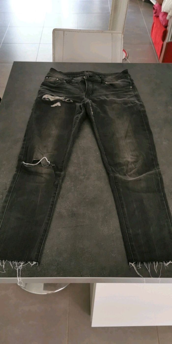 Jeans noir délavé