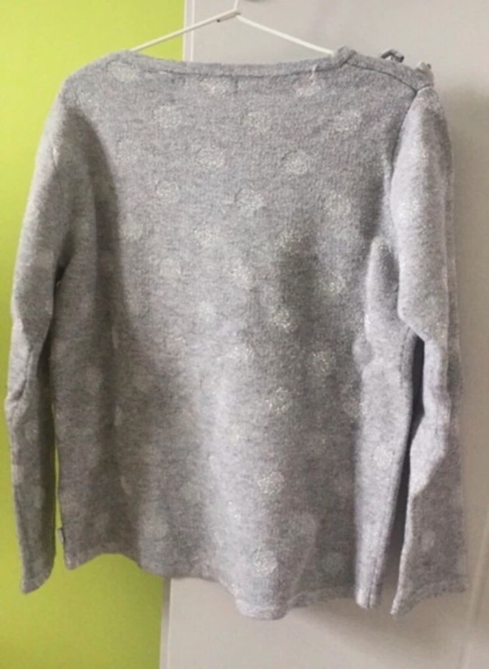 Pull fille gris à pois brillants fille 6 ans okaidi - photo numéro 5