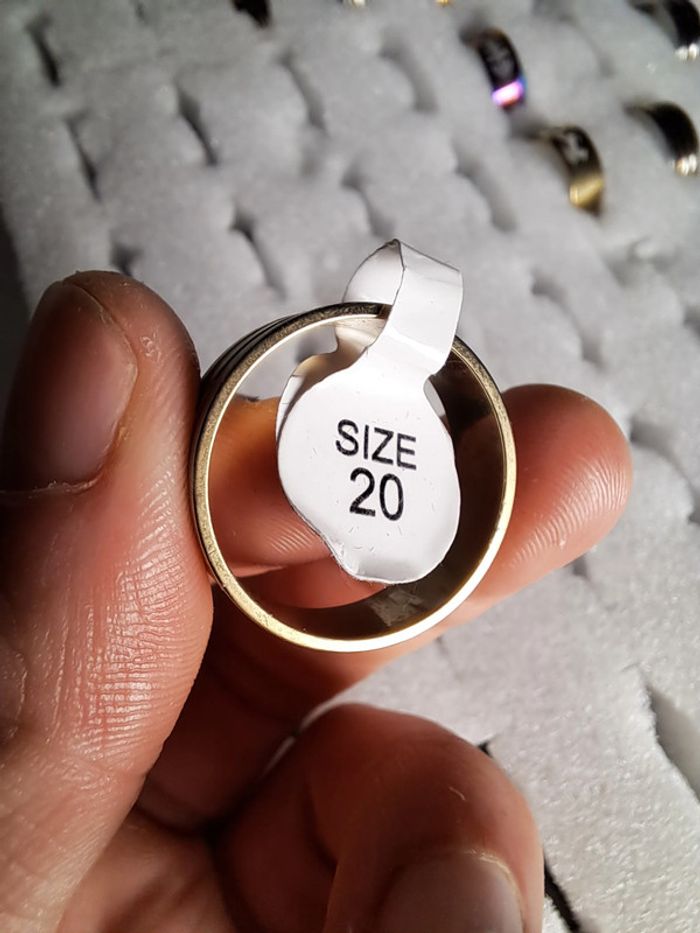 Bague acier inoxydable dorées - photo numéro 2