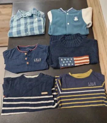 Lot de hauts + veste Lulu Castagnette garcons taille 4 ans