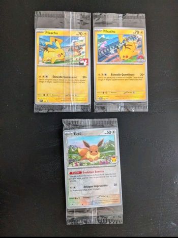 Pokémon cartes Pikachu svp 101 + 190 + Evoli pokémon day 174