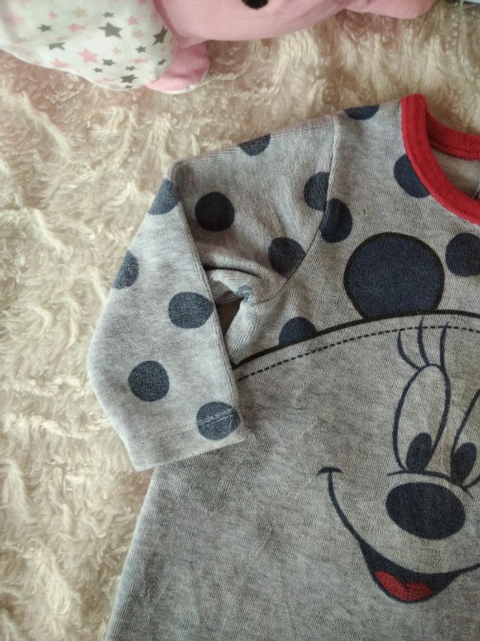 Pyjama grenouillère velours Fille 6 mois Minnie Disney Baby - photo numéro 3