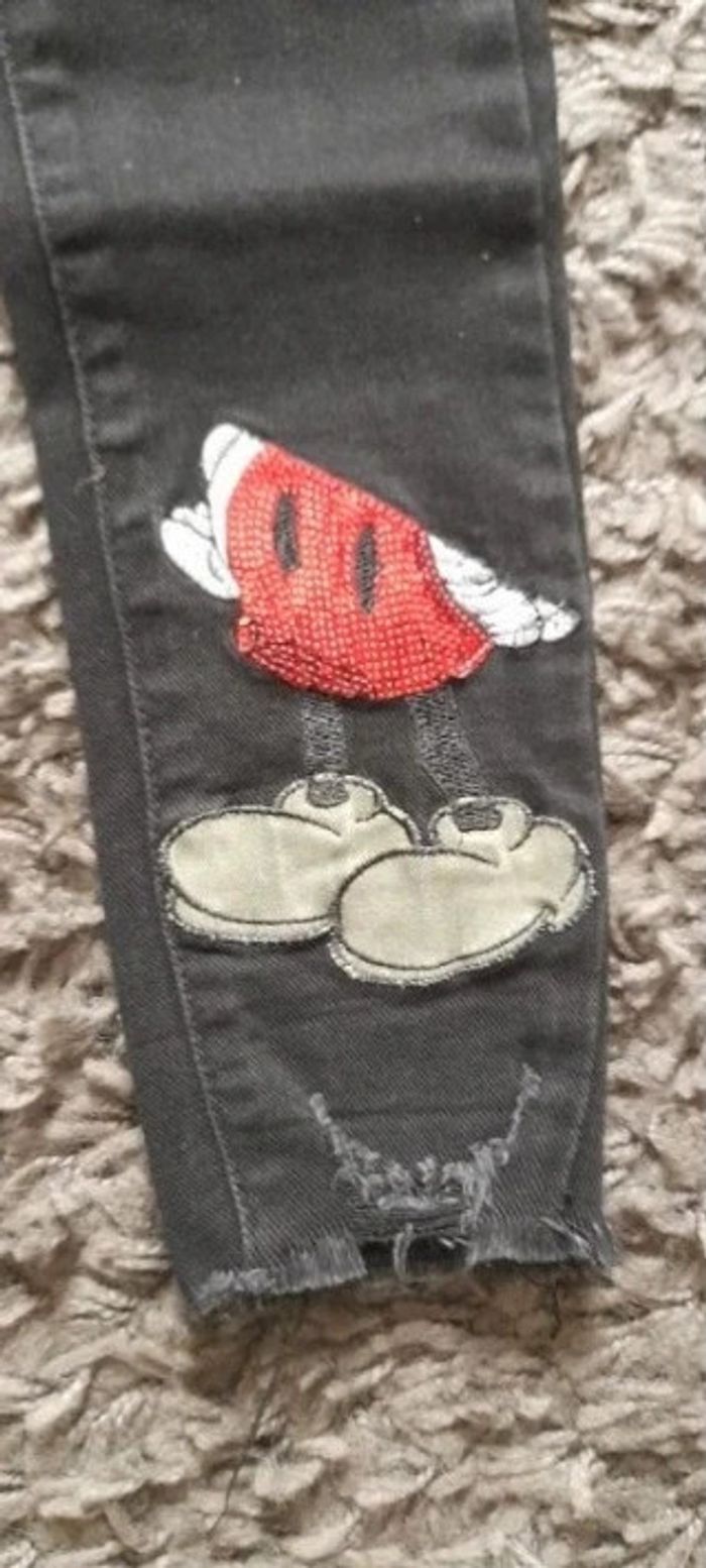 Jean skinny imprimé sequins Mickey - photo numéro 3