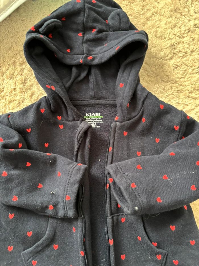 gilet bleu marine coeur - photo numéro 2