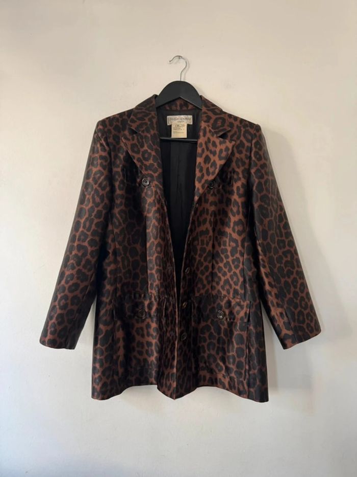 Veste Blazer Léopard Print Yves Saint Laurent Vintage - photo numéro 5