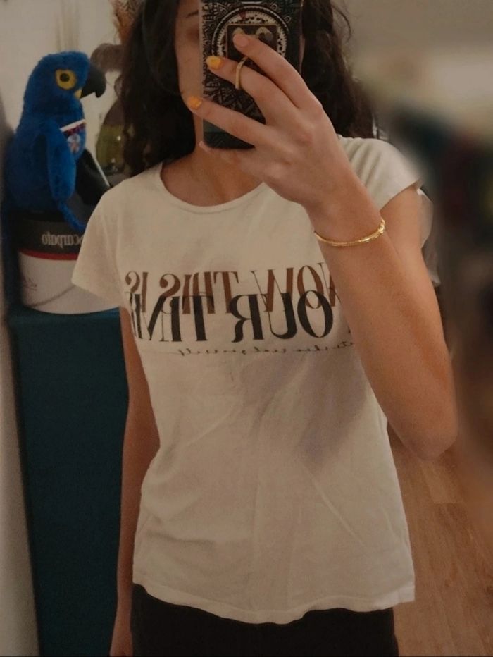 T-shirt blanc ecriture