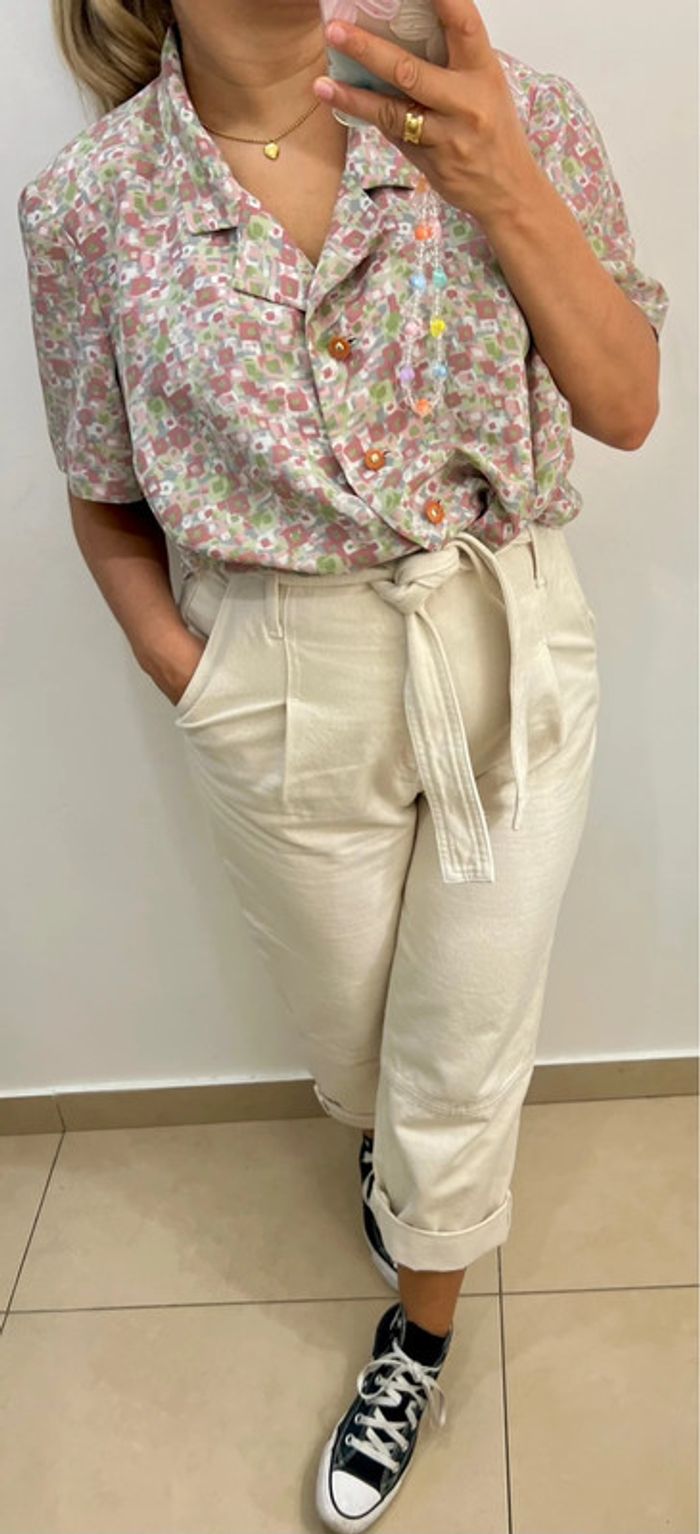 Chemise Vintage À Manches Courtes Imprimée Taille 44 - photo numéro 6