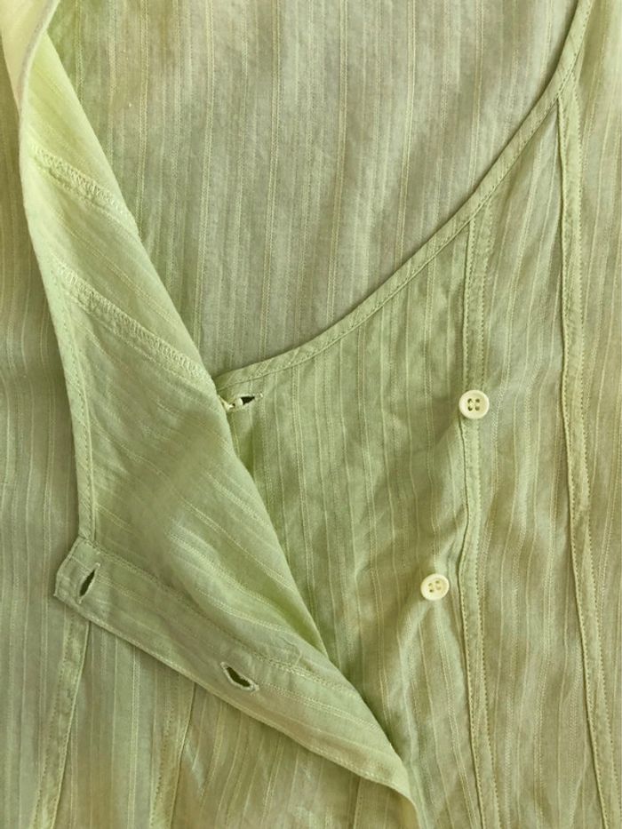 AN62- Blouse longue vert anis « fleur de sel » T 50 - photo numéro 7