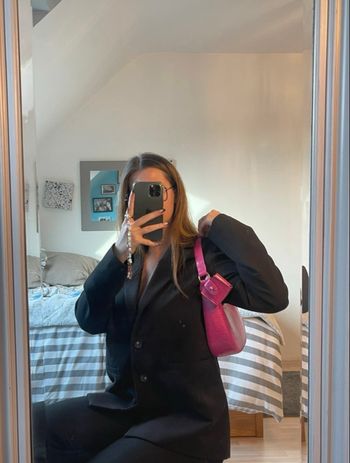 Petit sac rose effet croco
