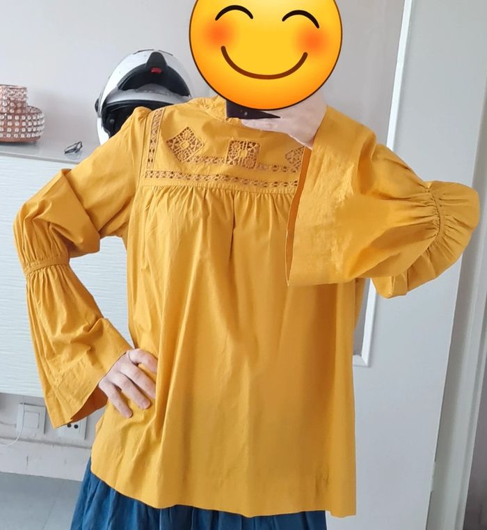 free people yellow blouse