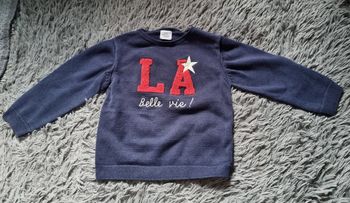 Sweat marine avec écriture 3ans mixte