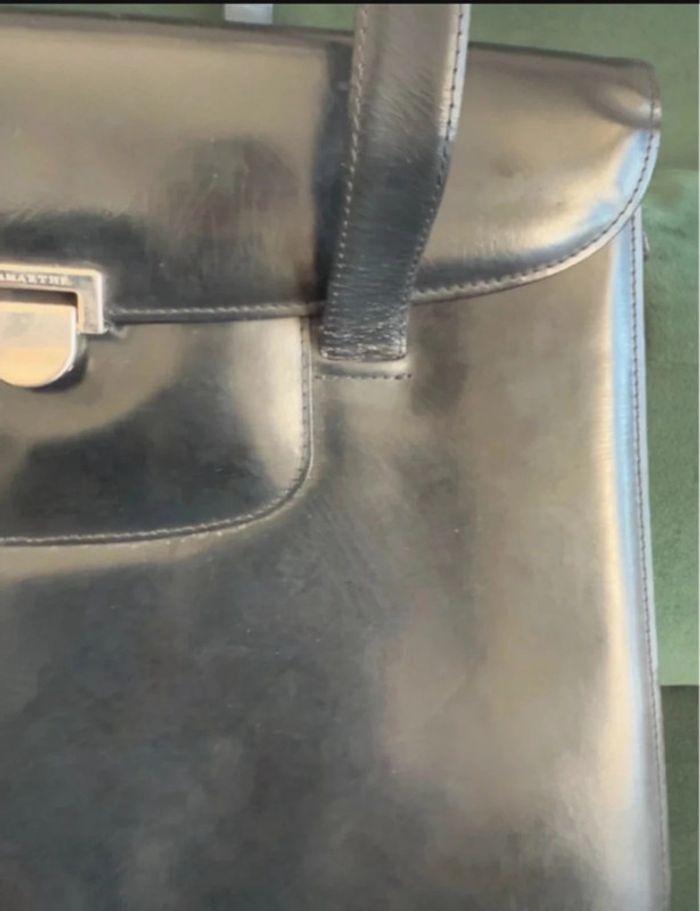 Sac Lamarthe vintage en cuir noir - photo numéro 8