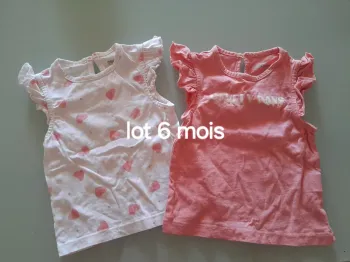 Lot de 2 débardeurs fille 6 mois