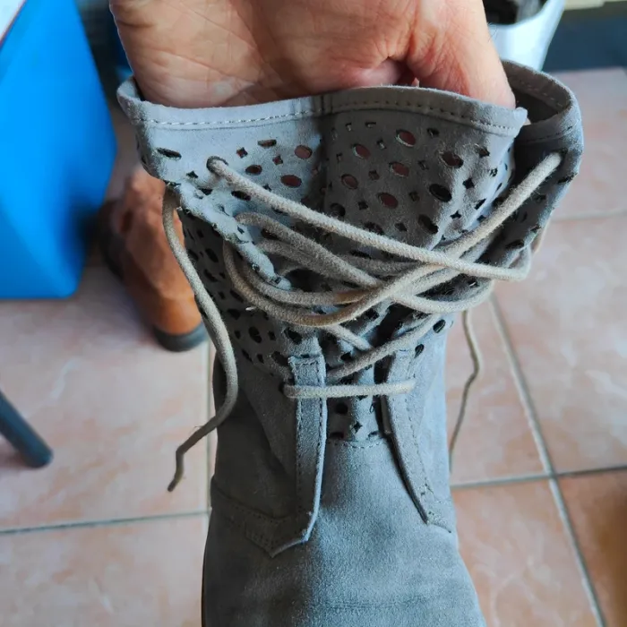 Bottines gris souris daim taille 39 - photo numéro 4