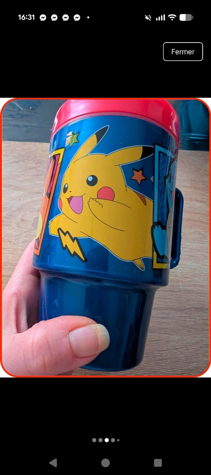 Tasse à paille Pokémon - Pikachu & Starters neuve - photo numéro 3